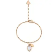 GUESS Pulseira 'CRYSTAL LOVE' ouro / transparente