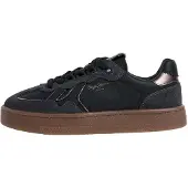 Pepe Jeans para mulher. PLS000042 Sapatilhas de pele Maya Contour pretas (40), Couro, Preto, Plano, Cordão, Casual