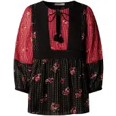 Pepe Jeans para mulher. PL3051571 Blusa Geronima preto (S), Casual, Viscoso, Manga 3/4