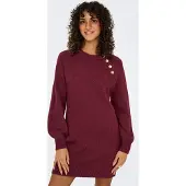 ONLY Vestido de malha 'Emma' vermelho vinho