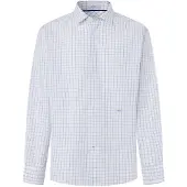 Pepe Jeans para homem. PM3091470 Camisa Robert azul, branca (XXL), Casual, Algodão, Manga comprida