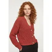 ONLY Casaco de malha 'ONLCarol' vermelho ferrugem