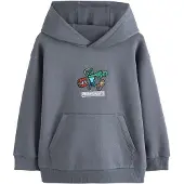 Next Sweatshirt 'Minecraft' cinzento escuro / verde / vermelho / branco