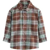 Next Camisa azul claro / castanho / castanho escuro