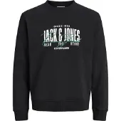 Jack & Jones Sweatshirt 'JJAero' verde escuro / preto / branco