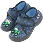 Beck Pantufa 'Little Farm' azul / azul escuro / verde claro