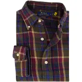 Ralph Lauren Camisa bege / azul escuro / oliveira / baga