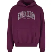 Karl kani Sweatshirt 'College' castanho escuro / ameixa / branco