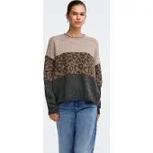 ONLY Pullover 'ONLJade' bege mosqueado / castanho / antracite