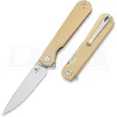 Bestechman Navalha Flick - Satin + Stonewash - G10, caqui