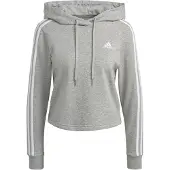 Adidas Moletom Com Capuz Essentials 3 Stripes Cropped