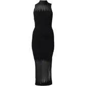 HUGO Vestido de malha preto