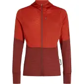 Icebreaker - Polares - M Merino Blend 200 RealFleece Descender LS Zip Hoodie Agate Port Cb para Homem - Tamanho XL - Vermelho