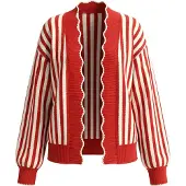 Imily Bela Casaco de malha vermelho / branco