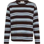 Kaffe Blusa azul / castanho