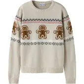 Name it Pullover 'NKNRISMAS' navy / conhaque / cinzento / vermelho escuro