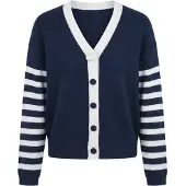 Imily Bela Casaco de malha navy / branco