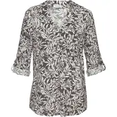 LASCANA Blusa creme / cinzento escuro / preto