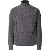Hackett para homem. HM7000251 Camisola com fecho de correr Lambswool Cable Hzip cinzento médio (L), Cinza, Lã, Clássico