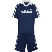 Adidas Originals CONJUNTO DE POLO COM RISCAS FINAS E CALÇÕES