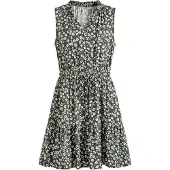 Faina Vestido de verão creme / verde escuro