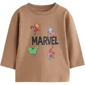 Next Camisola 'Marvel' mocha / caril / verde / preto