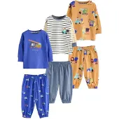 Next Pijama azul fumado / azul escuro / mel / branco
