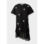 MUNTHE Vestido 'VISORLESS' ouro / vermelho vivo / preto / prata