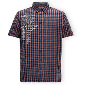 CAMP DAVID Camisa azul / navy / salmão / branco