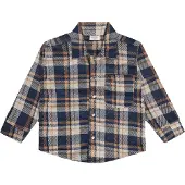 Hust & Claire Camisa 'Ravn' bege mosqueado / azul escuro / conhaque