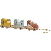 Eurekakids Comboio De Madeira Com Blocos De Construção Selvagens