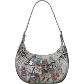 Desigual Mala de ombro 'Disney' cinzento denim / preto / prata