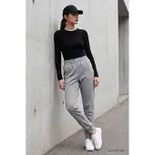 Tommy Life Calças de desporto 'Jogginghose' cinzento