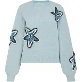 IZIA Pullover turquesa / preto / branco