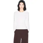 Armani Exchange para mulher. XW002881AF10352U1039 Camisola com logótipo bordado branco gasto (XS), Casual, Viscoso, Manga curta
