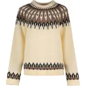 Superdry para mulher. W6110760A Jersey Fairisle Gola Redonda bege (XS), Casual, Lã, Manga comprida