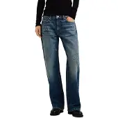 Pepe Jeans para mulher. PL2051123 Jeans Loose Straight Nicky Bandana Azul (29/30), Casual, Algodão, Denim