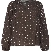 Ichi Blusa 'FORANA' castanho / branco