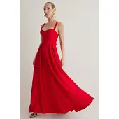 Trendyol Vestido de festa vermelho fogo
