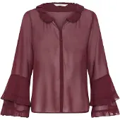 Cream Blusa 'Flouncy ' bordeaux