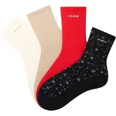 HUGO underwear Meias creme / bege escuro / vermelho / preto