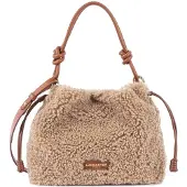 LANCASTER PARIS Mala de ombro 'Moumoute' castanho