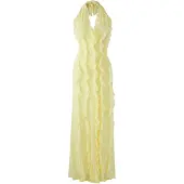 Trendyol Vestido de festa amarelo claro