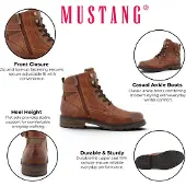 Mustang Botas com atacadores castanho escuro