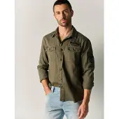 KOROSHI Camisa cáqui / preto