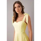 Trendyol Vestido de festa amarelo claro