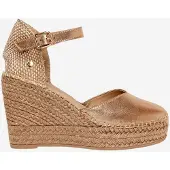 Alhamas Sapatos abertos atrás 'Alpargata Cuña 10 cm Ante' taupe