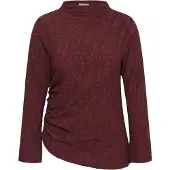KAFFE CURVE Top 'Rina' vermelho vinho