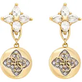 GUESS Brincos 'BLOOM' amarelo dourado / ouro / branco