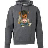 GUESS Sweatshirt 'Teddy Bear' sépia / acinzentado / vermelho / preto